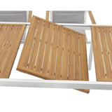 Ensemble repas de jardin LOUNA 8 personnes en aluminium - Table extensible + 8 fauteuils