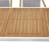 Ensemble repas de jardin LOUNA 8 personnes en aluminium - Table extensible + 8 fauteuils