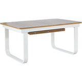Ensemble repas de jardin - Table extensible 155/246 x 100 x 74 cm + 6 fauteuils - Aluminium - 6 personnes - VIANEA
