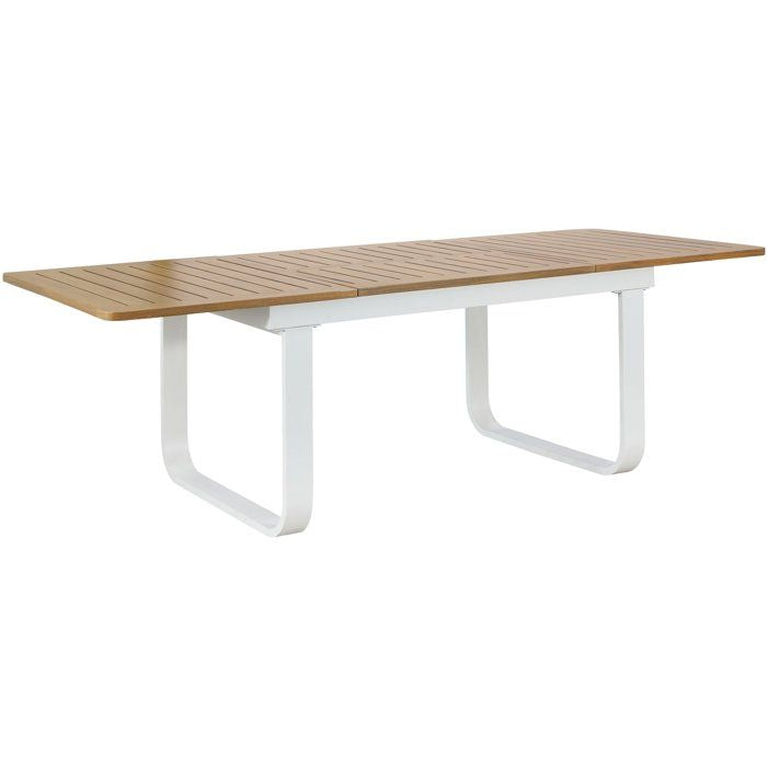 Ensemble repas de jardin - Table extensible 155/246 x 100 x 74 cm + 6 fauteuils - Aluminium - 6 personnes - VIANEA