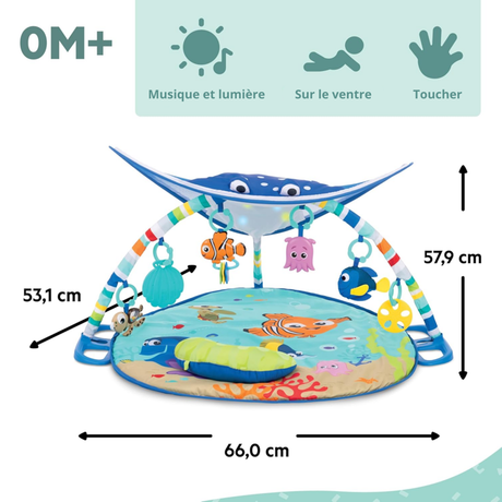 DISNEY BABY -NEMO-Tapis de sol éveil bébé évolutif  cadeau bébé, guirlande lumineuse, miroir
