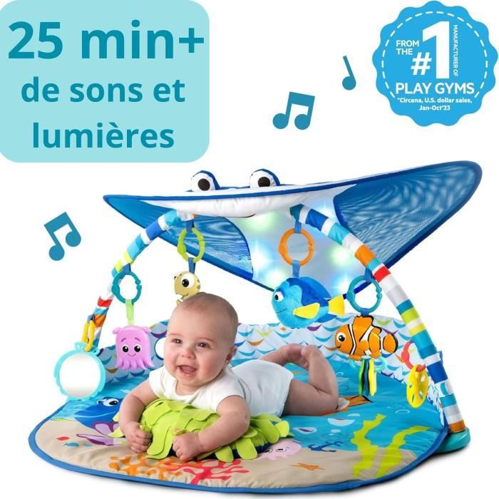 DISNEY BABY -NEMO-Tapis de sol éveil bébé évolutif  Cadeau Noel bébé, guirlande lumineuse, miroir