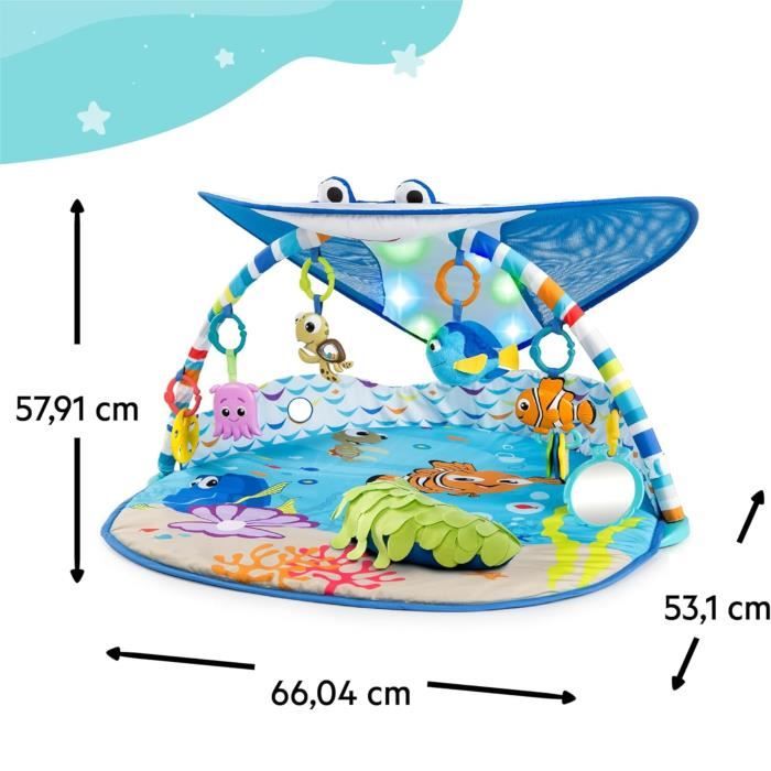 DISNEY BABY -NEMO-Tapis de sol éveil bébé évolutif  Cadeau Noel bébé, guirlande lumineuse, miroir
