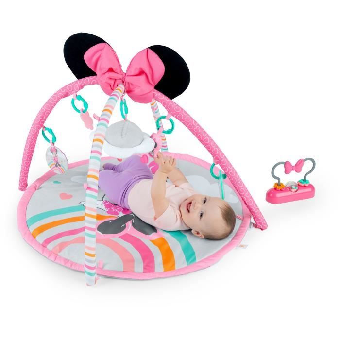 DISNEY BABY Tapis d'éveil Minnie My Best Friend, Musique et Lumieres, Arche de jeu avec 6 jouets