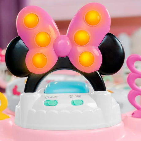 DISNEY BABY - MINNIE - Aire d'éveil bébé multi-jouets, siege sauteur a rebonds évolutif, pivotant a 360°, cadeau bébé