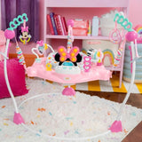 DISNEY BABY - MINNIE - Aire d'éveil bébé multi-jouets, siege sauteur a rebonds évolutif, pivotant a 360°, cadeau bébé