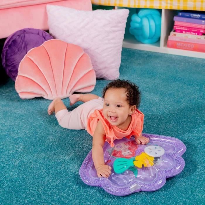 DISNEY BABY -ARIEL- Tapis d'eau pour bébé, jeu sensoriel et d'éveil?, gonflable, facile a nettoyer, pliable, jouets des la naissance