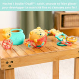 DISNEY BABY -WINNIE- Coffret cadeau de naissance bébé, 5 jouets dont 1 de dentition Winnie et O ball, hochet et attache poussette