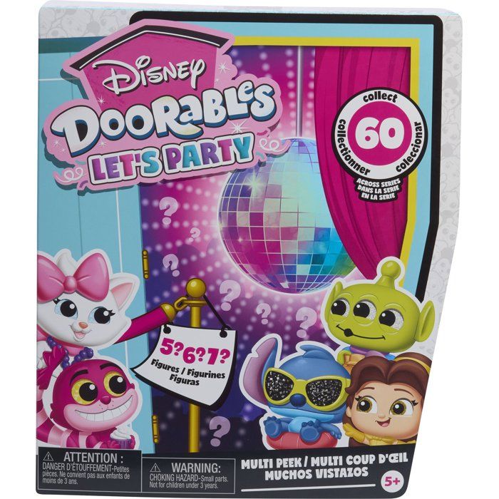 Doorables Coffret 4 mini-figurines DISNEY, Let's Party Multi Peek, Modele aléatoire a collectionner, Des 5 ans