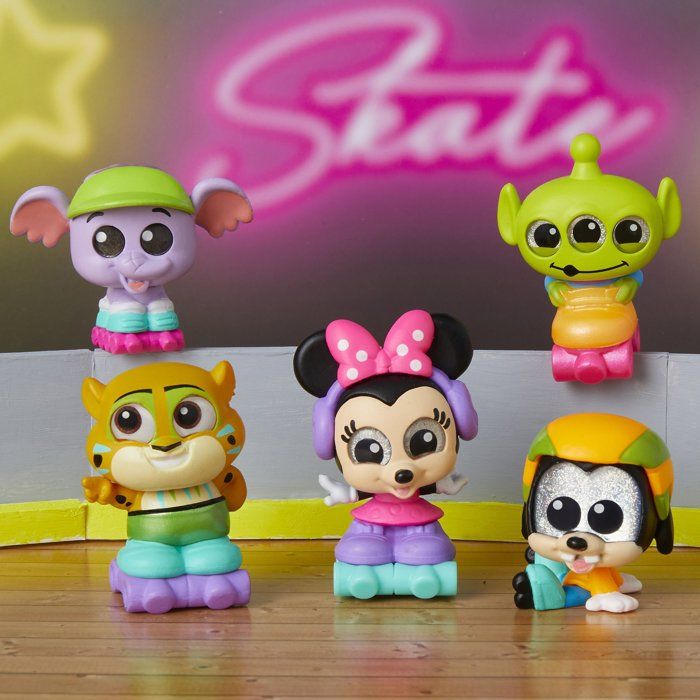 Doorables Coffret 4 mini-figurines DISNEY, Let's Party Multi Peek, Modele aléatoire a collectionner, Des 5 ans