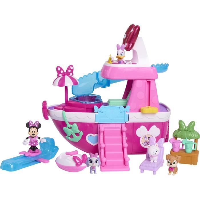 Jouet interactif - DISNEY MINNIE MOUSE - Le Yacht de Minnie - Yacht avec 14 accessoires, tenues changeantes et piscine