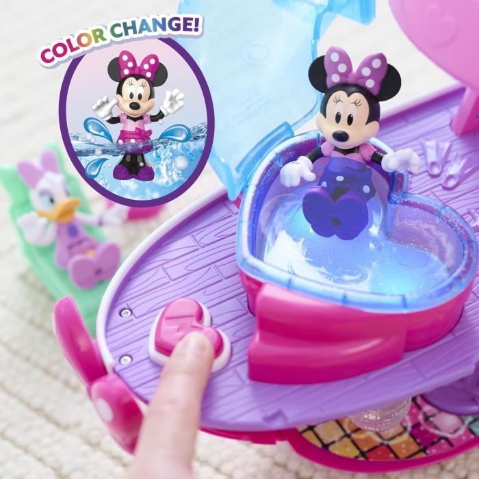 Jouet interactif - DISNEY MINNIE MOUSE - Le Yacht de Minnie - Yacht avec 14 accessoires, tenues changeantes et piscine