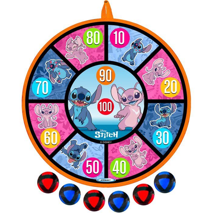 Cible et balles fléchettes - DISNEY - Stitch - Scratch - 36 cm