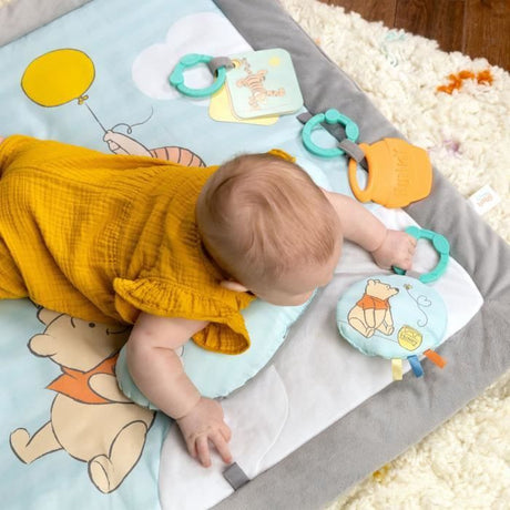 DISNEY BABY  -WINNIE- Tapis de sol éveil bébé évolutif, arche en bois pliable avec jouets sensoriels, miroir