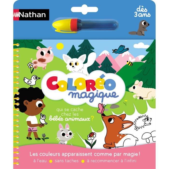 Coloréo - Bébés animaux - NATHAN - Coloriage a l'eau pour enfants de 3 ans et plus