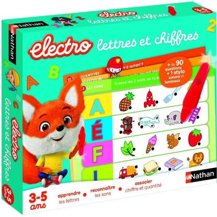 Jeu éducatif électronique - NATHAN - Electro Lettres et Chiffres - Pour enfants de 3 ans et plus - Multicolore