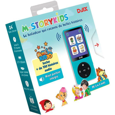 Baladeur a histoire - D-JIX- M-STORYKIDS - 2,4 -  + de 150 histoires intégrées - Autonomie 25h - Bluetooth - 4GB - 300 mAh - USB-C