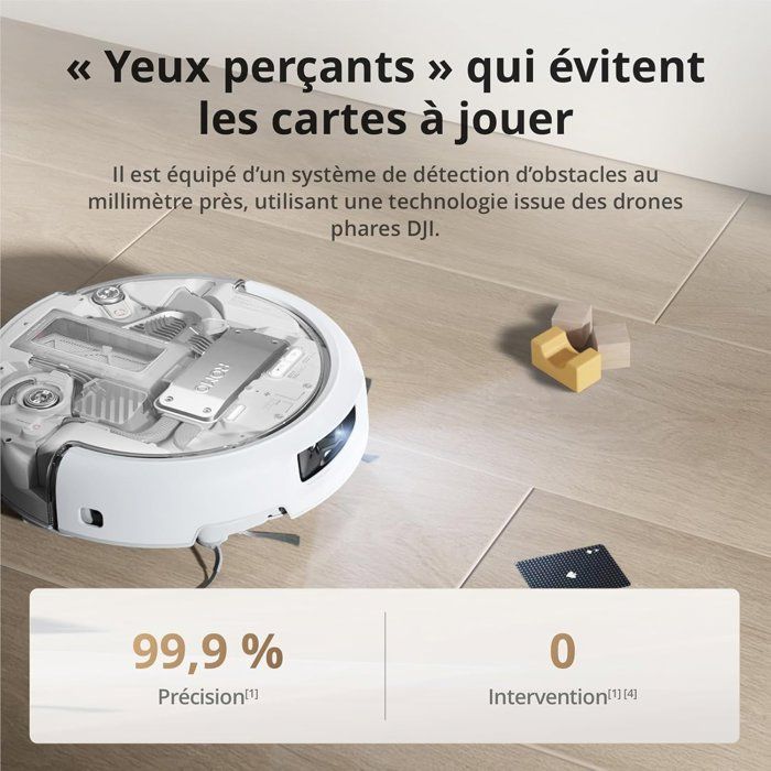 DJI ROMO A - Robot Aspirateur Laveur avec Station - Robot Transparent - 25 000 Pa - Détection au millimetre - 200 j sans Entretien