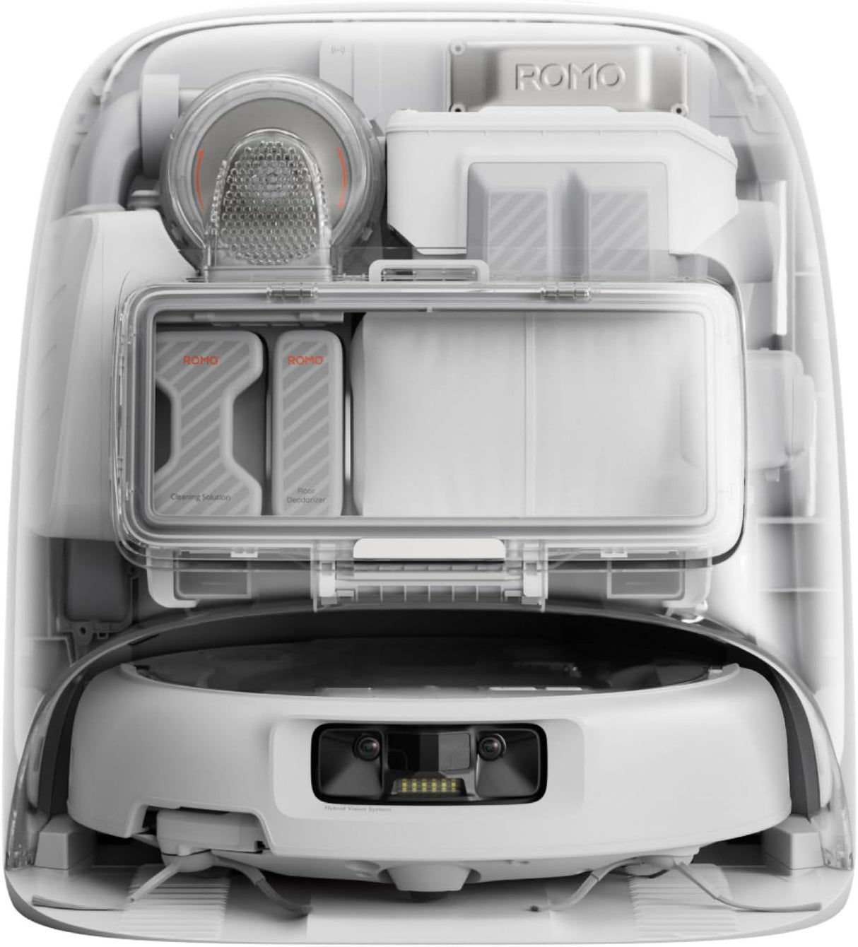 DJI ROMO P - Robot Aspirateur Laveur avec Station - Design Transparent - 25 000 Pa - Détection au millimetre - 200 j sans Entretien
