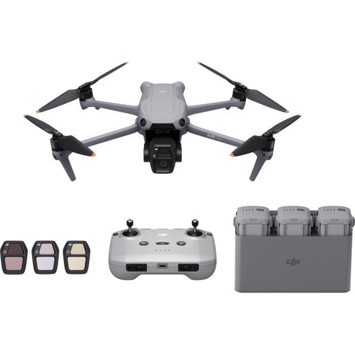 Drone - DJI - Air 3S Fly More Combo (- DJI - RC-N3) - Double Caméra CMOS 1 et Télécam 70mm - 14 Stops de Plage Dynamique - RTH Int