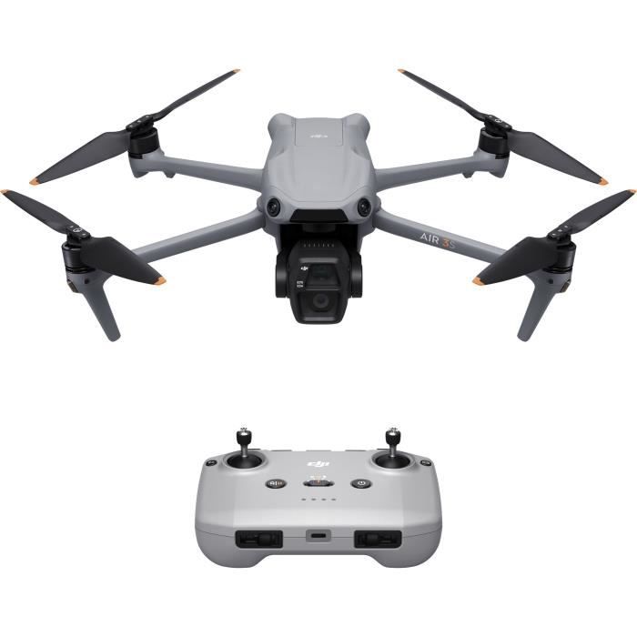 Drone - DJI - Air 3S (- DJI - RC-N3) - Double CamÈra CMOS 1 et TÈlÈcamÈra 70mm - 14 Stops de Plage Dynamique - RTH Intelligent