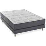 Ensemble matelas + sommier 160x200 cm - Mousse mémoire - 28cm - 5 zones - Ferme - DEKO DREAM HOTEL PREMIUM LUX
