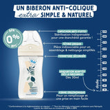 Biberon anti-colique - DODIE - 150 ml - Tétine multi-perforée biomimétisme - +0 mois - Débit 1 - Bleu