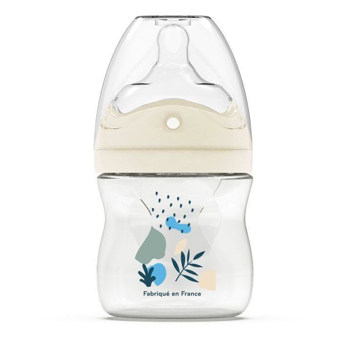 Biberon anti-colique - DODIE - 150 ml - Tétine multi-perforée biomimétisme - +0 mois - Débit 1 - Bleu
