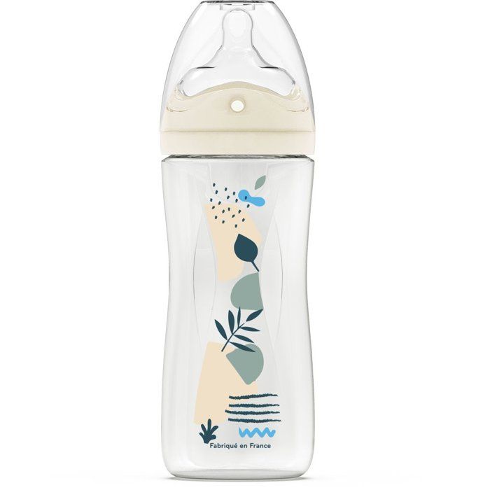 Biberon anti-colique - DODIE - 330 ml - Tétine multi-perforée biomimétisme - +6 mois - Débit 3 - Bleu