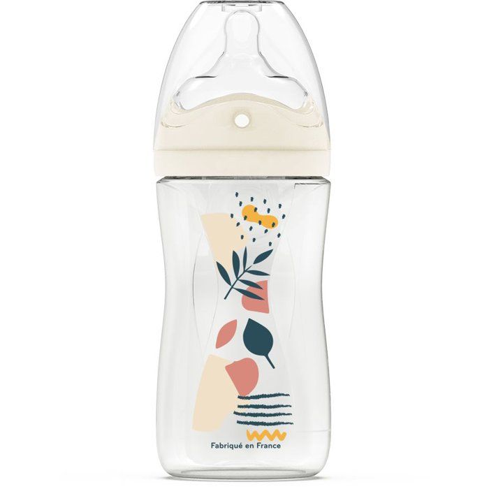 Biberon anti-colique - DODIE - 270 ml - Tétine multi-perforée biomimétisme - +3 mois - Débit 2 - Rose
