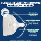 Biberon anti-colique - DODIE - 270 ml - Tétine multi-perforée biomimétisme - +3 mois - Débit 2 - Rose