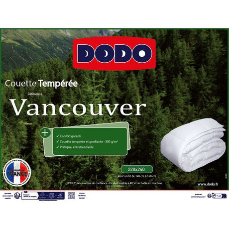 Couette Tempérée - DODO - Vancouver - 220 x 240 cm - Blanc
