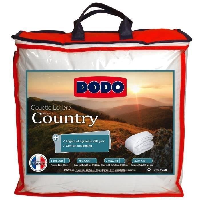 Couette Légere 200 gr/m˛ - DODO - COUNTRY - 140 x 200 cm - Blanc