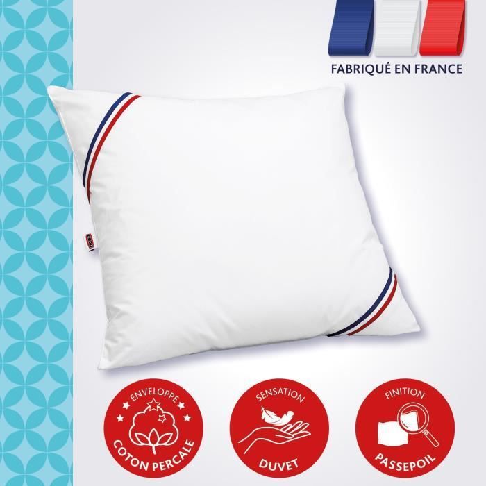Oreiller 100% Coton - Luxor - DODO - 60 x 60 cm - Blanc