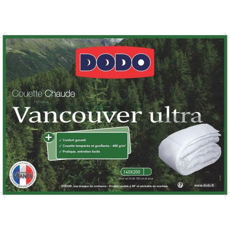 Couette Chaude - DODO - Vancouver Ultra - 140 x 200 cm - Blanc