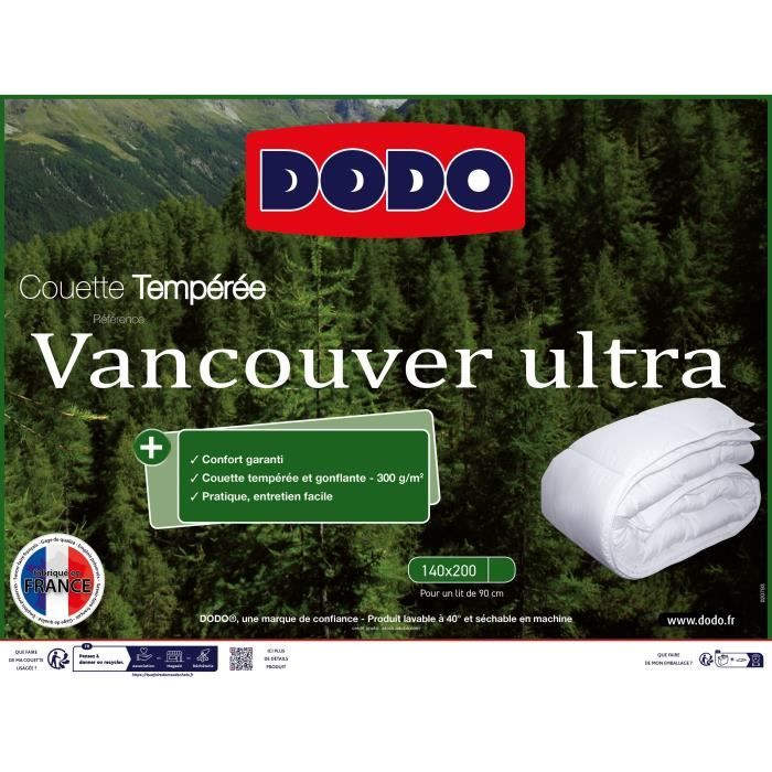 Couette VANCOUVER DODO - 140x200 cm - Ultra tempérée