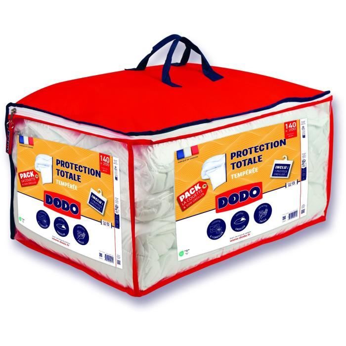 Pack Protection DODO - Couette 140x200 cm + 1 Oreiller + 1 Protege oreiller