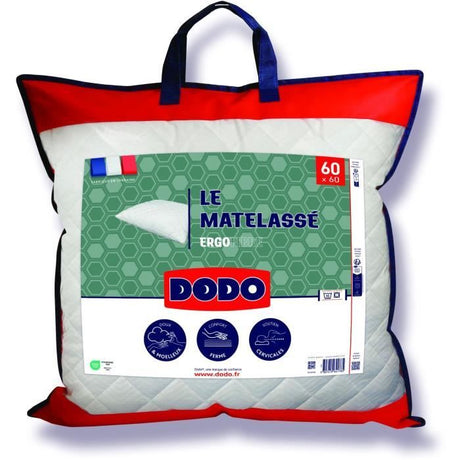 Oreiller - Le Matelassé - DODO - 60 x 60 cm - Soutien ferme - Taie déhoussable