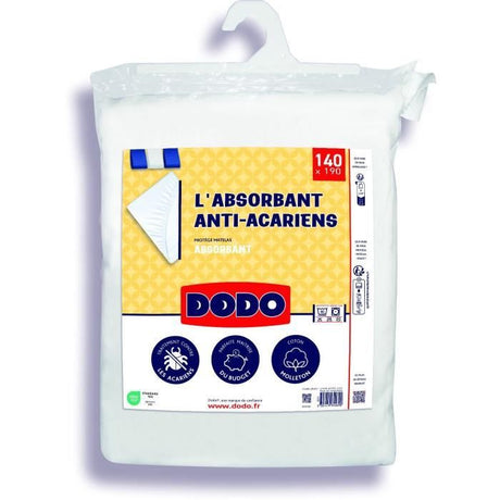 Protege Matelas Absorbant - DODO - 140 x 190 cm - Coton - Anti acariens