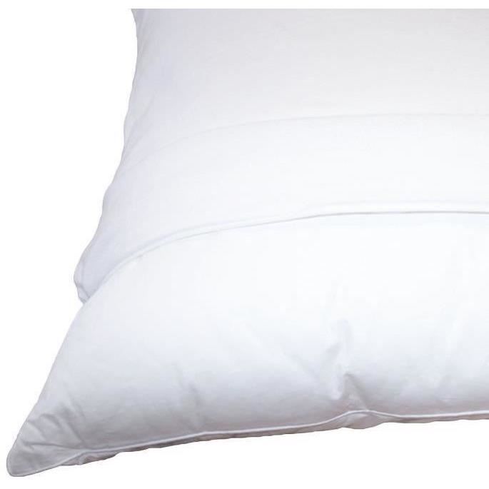 Pack 2 Oreillers DODO - Tendance - 60 x 60 cm + 2 Protege Oreillers Imperméable 60 x 60 cm - Blanc