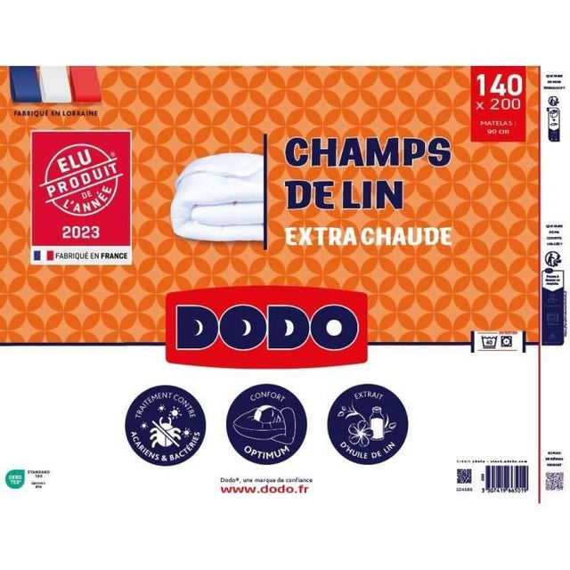 Couette Chaude 450gr/m˛ - DODO - CHAMPS DE LIN - 140 x 200 cm - Blanc