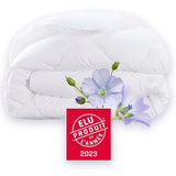 Couette 200x200 cm DODO CHAMPS DE LIN - Chaude - 450G/m² - Couette 1-2 personne-Douce et Chaude -Anti-acariens Antibactériens