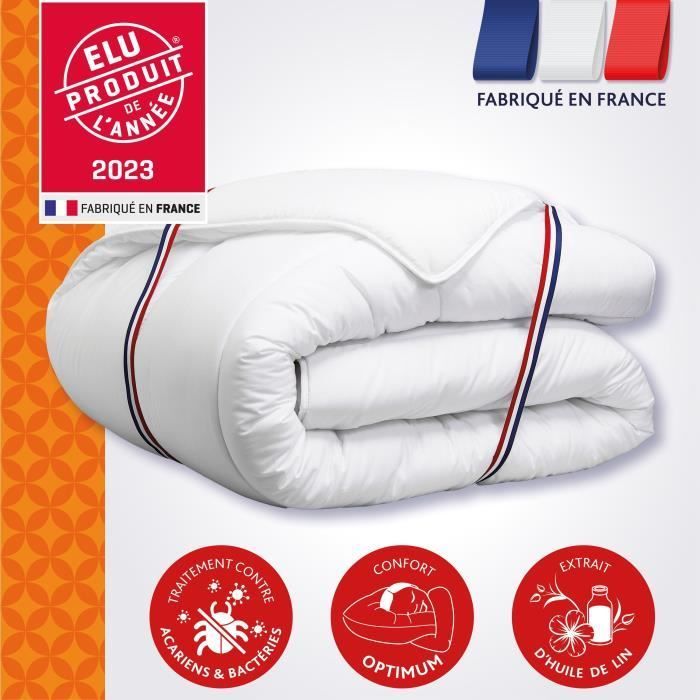 Couette Chaude 450gr/m˛ - DODO - CHAMPS DE LIN - 240x260 cm - Blanc