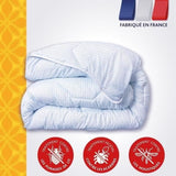 DODO Couette tempérée 300gr/m² 140x200 cm - Protection anti punaise, anti acarien - Blanc - Fabriqué en France