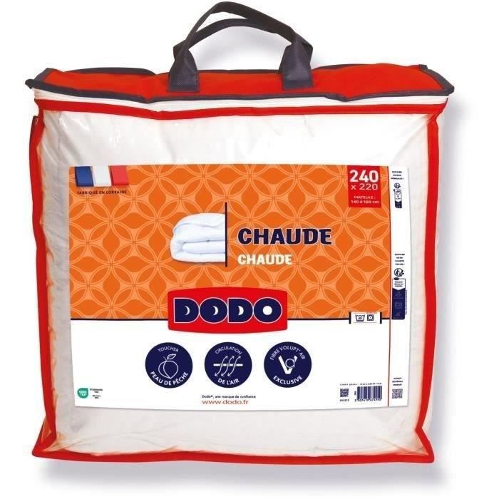 DODO Couette chaude 400gr/m² 240x260 cm - Garnissage 100% volupt'air - Blanche