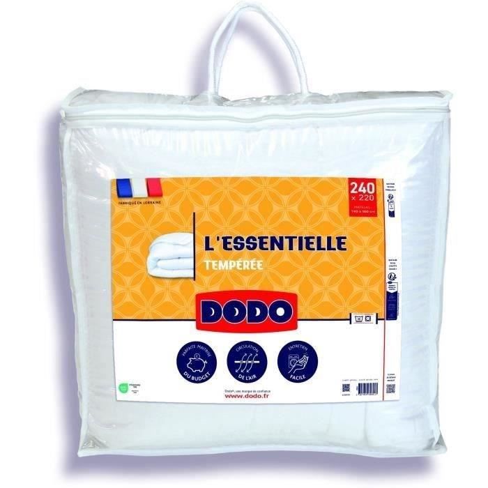 DODO Couette Tempérée - L'ESSENTIELLE - 220x240cm - 100% Polyester VOLUPT'AIR 250gr/m²