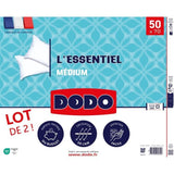 DODO - Lot de 2 oreillers - L'ESSENTIEL - 50 x 70 cm - Blanc