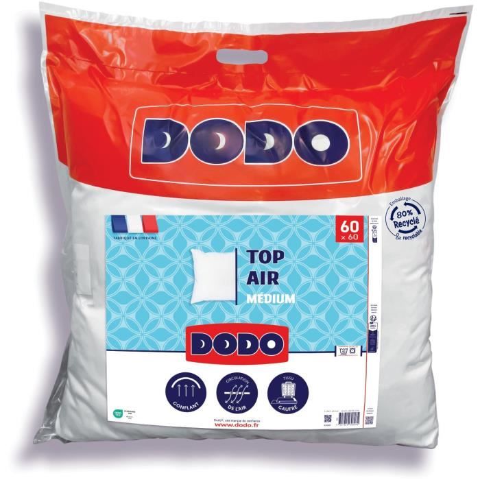 Oreiller DODO - Medium TOP AIR - 60 x 60 cm - Blanc