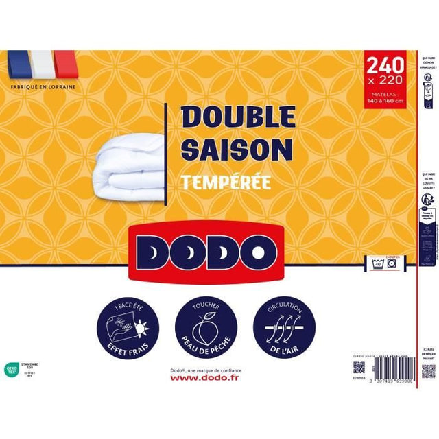 Couette Tempérée DODO - Double Saisons 300 gr/m˛  - 220 x 240 cm - Blanc