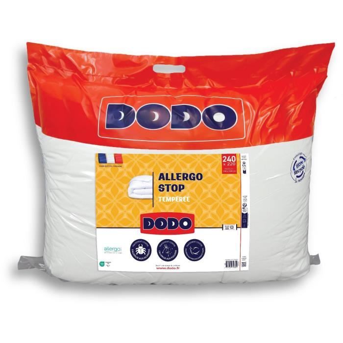 DODO - Couette tempérée 300 g/m² - ALLERGO STOP - 220 x 240 cm - Blanc